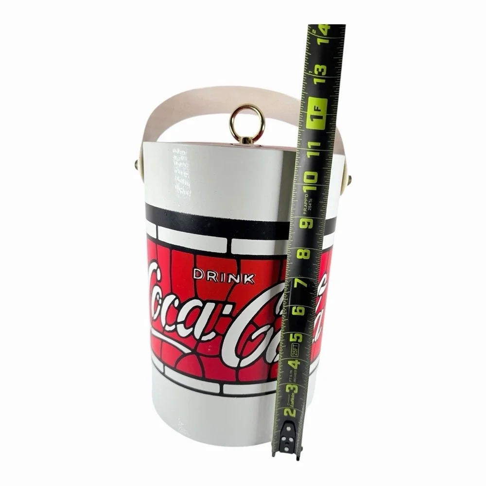 Vintage Coca-Cola Ice Bucket 1970s–80s Red & White Logo Cooler Retro Advertising